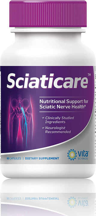 Sciaticare Nerve Soothing Supplement Vitamins with Natural R-ALA Form 10X Strength, NOT Synthetic Alpha Lipoic Acid (ALA) - Lower Lumbar Sciatic, Hip, Thigh, Leg, Foot