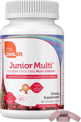 Kids Multivitamin Chewable Vitamin Tablet - Complete One Daily Kids Vitamins Supplement - Contains 20+ Minerals & Vitamins for Kids & Toddlers - Multivitamins Cherry Flavor (90)
