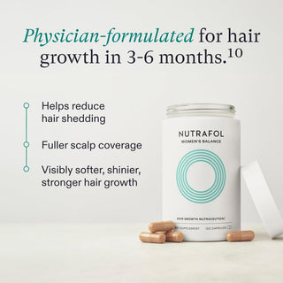 Nutrafol Women'S Balance Hair Growth Supplements, Ages 45 and Up, Clinically Proven for Visibly Thicker Hair and Scalp Coverage, Dermatologist Recommended - 1 Month Supply