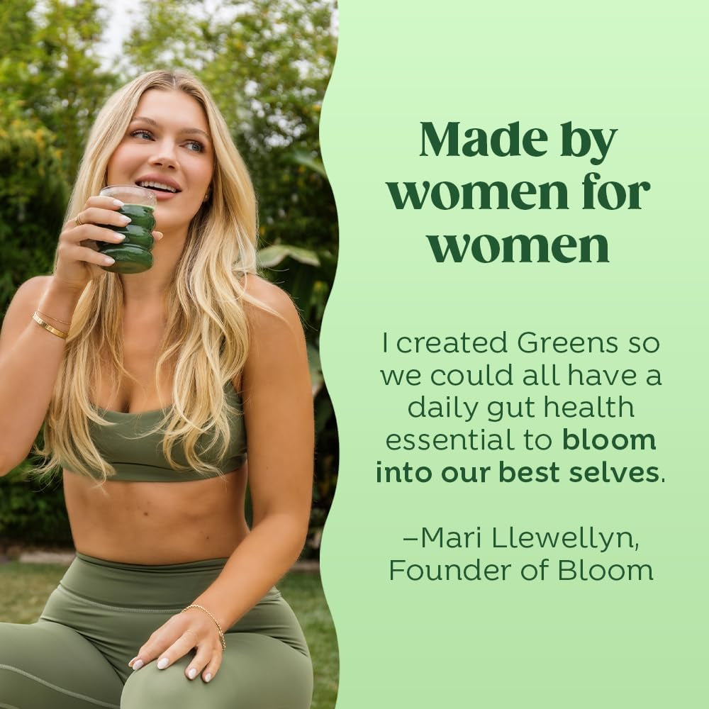 Bloom Nutrition Super Greens Powder Smoothie and Juice Mix, Probiotics for Digestive Health & Bloating Relief for Women, Citrus + Milk Frother High Powered Hand Mixer