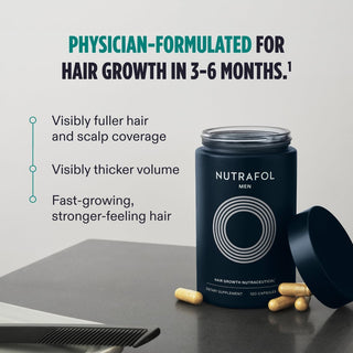 Nutrafol Men'S Hair Growth Supplement and Hair Serum, Clinically Tested for Visibly Thicker and Stronger Hair - 1 Month Supply, 1.7 Fl Oz Bottle