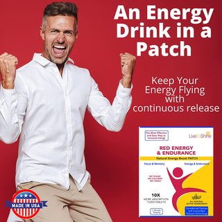 Red Energy & Endurance Patch - Natural Energy - USA Made - 30 Patches