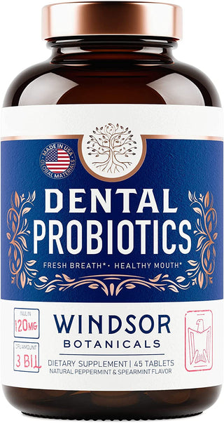 Oral Probiotics for Teeth and Gums - 3BN CFU Lactobacillus Paracasei, Reuteri, Salivarius K12 Pro B Dental Probiotics for Bad Breath and Oral Health - 45 Best Breath Oral Probiotic Mints Tablets