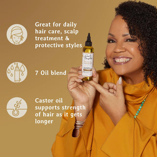 Carol’S Daughter Goddess Strength 7 Oil Blend Scalp & Hair Treatment Oil to Strengthen & Lengthen Curls – with Castor Oil, Olive Oil, Jojoba Oil - for Wavy, Curly, Coily, Natural Hair, 4.2 Fl Oz