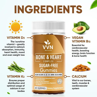 Boost bone density and heart health with VVNATURALS Plant-Based Calcium Gummies! Packed with Vitamin K2, Vitamin D3, Magnesium, and 13 essential minerals. Vegan-friendly, non-GMO, and sugar-free.