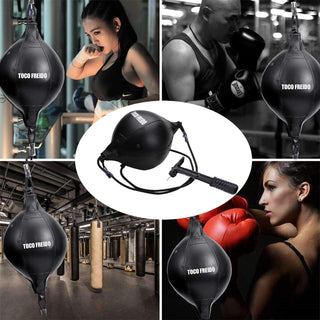 TOCO FREIDO Double End Punching Ball, Speed Bag with Difficulty Levels Boxing Reflex Ball with Headband, Perfect for Reaction, Agility, and Hand Eye Coordination Training