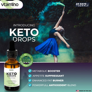 vtamino Keto Drops-Himbeerketone mit afrikanischer Mango-Fatburner & Appetitzügler (Vorrat für 30 Tage)