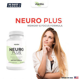 Vtamino Neuro Plus-Memory, Focus & Brain Booster Formula (30 Days Supply)