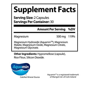 vtamino Magnesium Mega Complex High Absorption 500 mg - Fördert die Entspannung und unterstützt die Muskeln (Vorrat für 30 Tage)