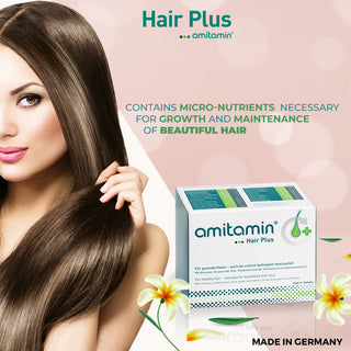 amitamin®Hair Plus-Helps Grow & Maintain Healthy Hair-Made In Germany (1 Box 30 Days Supply)