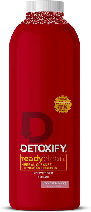 Detoxify – Ready Clean Herbal Cleanse – Tropical – 16 Oz – Professionally Formulated Herbal Detox Drink – Enhanced with Milk Thistle Seed Extract & Burdock Root Extract – plus Sticker.