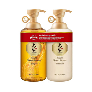 Daeng Gi Meo Ri Ki Gold Ginseng Blossom Shampoo & Treatment Set [Real Ginseng Inside!] 710Ml + 710Ml