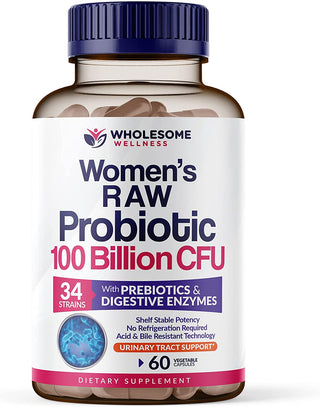 Dr. Formulated Raw Probiotics for Women 100 Billion Cfus with Prebiotics, Digestive Enzymes, Approved Women'S Probiotic for Adults, Shelf Stable Probiotic Supplement Capsules