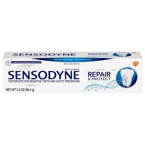 Sensodyne Repair and Protect Whitening Toothpaste, Toothpaste for Sensitive Teeth and Cavity Prevention, 3.4 Oz (Pack of 2)