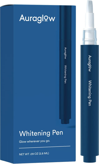 Auraglow Extra Strength Teeth Whitening Pen, 9% Hydrogen Peroxide, 40+ Whitening Treatments, Whitens Teeth Fast, No Sensitivity, 4Ml