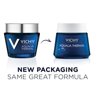 Vichy Aqualia Thermal Spa Face Night Cream and Overnight Mask with Hyaluronic Acid, Moisturizer for Face and Neck, Moisturizing Night Time anti Wrinkle Cream, Light Scent, Paraben Free