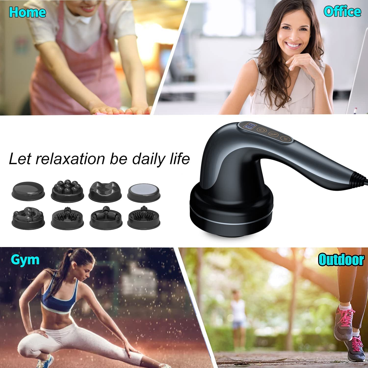 RIGHTMELL Handheld-Cellulite Massager, Multifunctional Massager, Male and Female Body Sculpting Machine, Used to Massage Muscles, Back, Body, Neck, Feet, Shoulders, Shaping Equipment