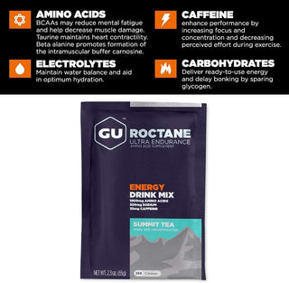 GU Energy Roctane Ultra Endurance Energy Drink Mix, 10 Single-Serving Packets, Summit Tea, (Package May Vary)