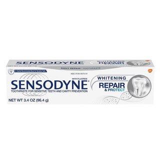 Sensodyne Repair and Protect Whitening Toothpaste, Toothpaste for Sensitive Teeth and Cavity Prevention, 3.4 Oz (Pack of 2)