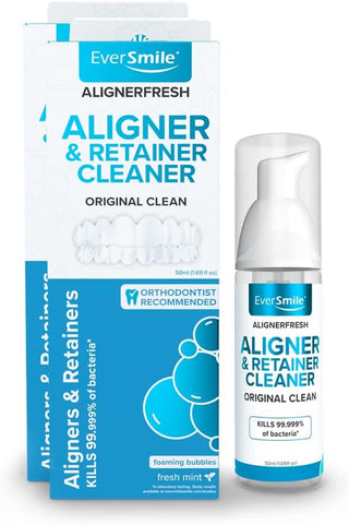 Eversmile Alignerfresh Original Clean - Alignerfresh Cleaning Foam for Invisalign, Clearcorrect, Essix, Hawley Trays/Aligners. Cleans, Kills Bacteria, Whitens Teeth & Fights Bad Breath