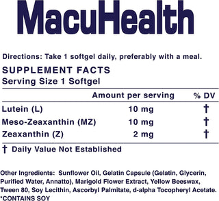 Macuhealth Triple Carotenoid Formula - Eye Vitamins for Adults - 90 Softgels, 3 Month Supply