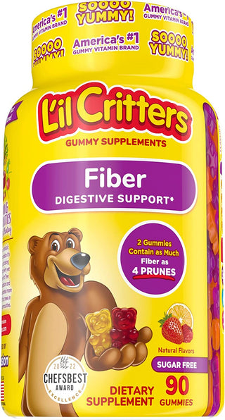 L'Il Critters Kids Fiber Gummy Bears Supplement, 90 Count