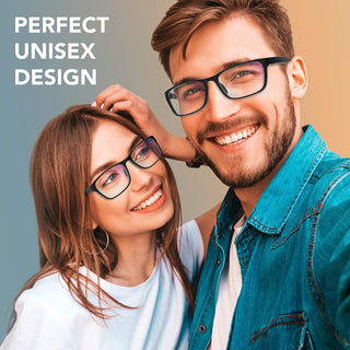 Stylish Blue Light Blocking Glasses for Women or Men - Ease Computer and Digital Eye Strain, Dry Eyes, Headaches Blurry Vision Instantly Blocks Glare from Computers Phone Screens W/Case