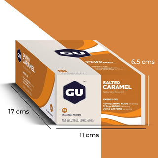 GU Energy Original Sports Nutrition Energy Gel, 24-Count, Salted Caramel