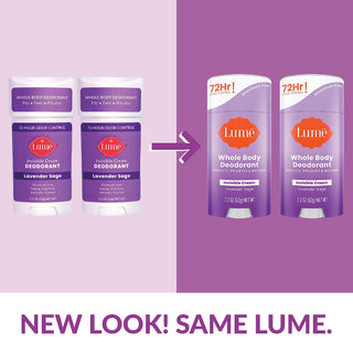 Lume Deodorant Cream Stick - Underarms and Private Parts - Aluminum-Free, Baking Soda-Free, Hypoallergenic, and Safe for Sensitive Skin - 2.2 Ounce Two-Pack (Lavender Sage)