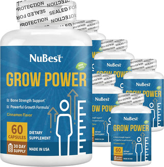 Grow Power - Power Formula for Grow Taller - Supports Healthy Height, Development, Overall Health with Calcium, Phosphorus, Zinc & More for Children (10+) & Teens - 60 Capsules | 1 Month Supply
