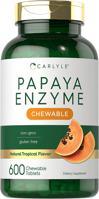 Papaya Enzyme | 600 Vegetarian Chewable Tablets | Papaya Flavor | by