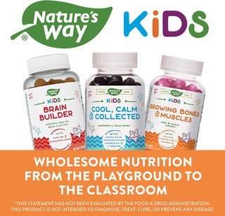 Nature’S Way Kids Growing Bones & Muscles, Calcium & Vitamin D, Ages 2+ Wildberry Flavor, 60 Gummies