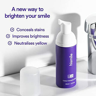 Hismile v34 Foam Colour Corrector 1.5 oz - Purple Teeth Whitening, Tooth Stain Removal, Teeth Whitening Booster, Purple Shampoo Toothpaste, Colour Correcting, Hismile V34, Hismile Colour Corrector