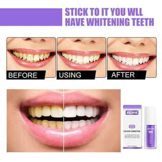 Purple Toothpaste for Teeth Whitening, v34 Color Corrector Teeth Whitening Toothpaste for Teeth Cleaning (1pc Purple)
