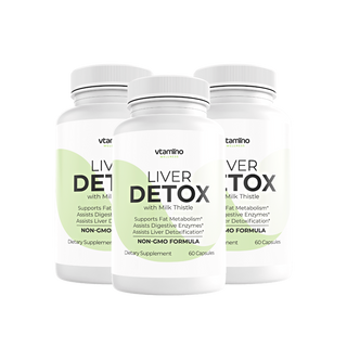 vtamino Liver Detox with Milk Thistle Complex For Toxin Removal (1 Bottle 30 Days Supply)