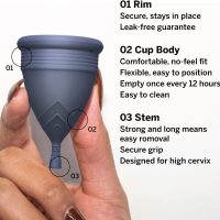 Pixie Cup Soft Menstrual Cup - Most Comfortable Period Cups for Women with Tilted Cervix - Buy One We Give One - with Ebook Guide, Flushable Wash Wipes, Lube, & Storage Bag - Tampon & Pad Alternative